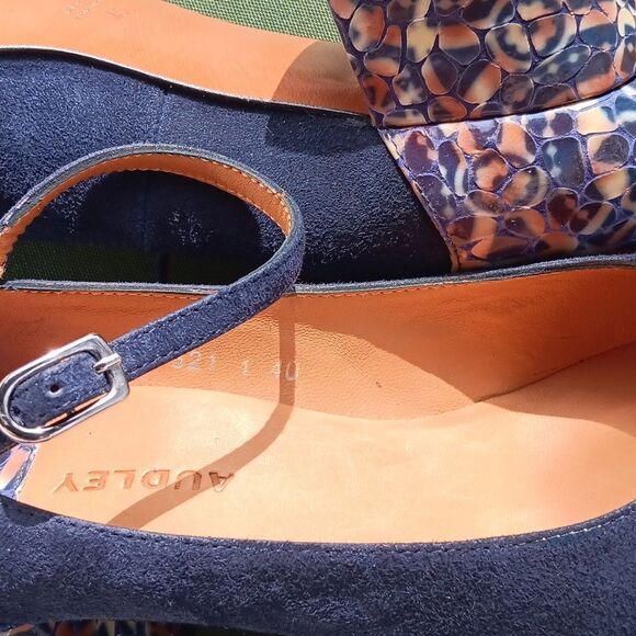Audley Suede Blocky Heel with Colored Accents - Picture 8 of 9